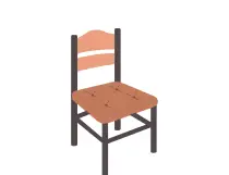 Chair without a soft back