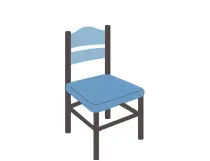 Chair without a soft back