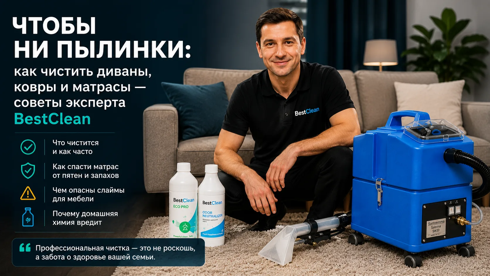Чтобы ни пылинки: как чистить диваны, ковры и матрасы — советы эксперта BestClean